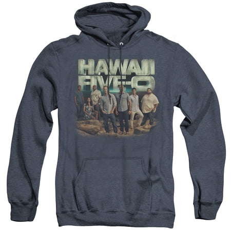 Hawaii 5 0 Cast Adult Heather Hoodie Sweatshirt Navy