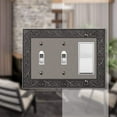 thumbnail image 2 of Amerelle 43TTRAN Moderne Wallplate 2 Toggle / 1 Rocker Cast Metal Antique Nickel 1-Pack, 2 of 7