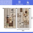 thumbnail image 5 of Coffee Vintage Kitchen Curtains - Restaurant Cafe Beans Theme Rustic Short Farmhouse Tier Curtains Decor for Living Room Rod Pocket Window Drapes 36 Inch Length 2 Panels Set 28"x36", 5 of 5