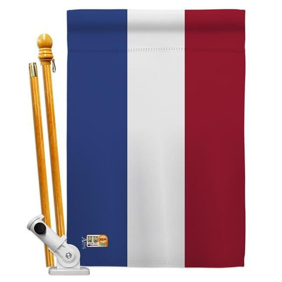 Americana Home & Garden AA-CY-HS-140166-IP-BO-D-US18-AG 28 x 40 in. Netherlands Flags of the World Nationality Impressions Decorative Vertical Double Sided House Flag Set & Pole Bracket Hardware Flag