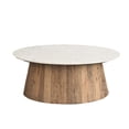 thumbnail image 2 of BIDK Home Oval Wood Coffee Table with Marble Top - 47" - Brown and White, 2 of 4