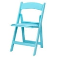 thumbnail image 3 of Turquoise Blue Resin Folding Chair with Matching Seat by Chivari, 3 of 15