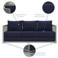 thumbnail image 4 of Modway Aura Outdoor Patio Wicker Rattan Sofa in Gray Navy, 4 of 8