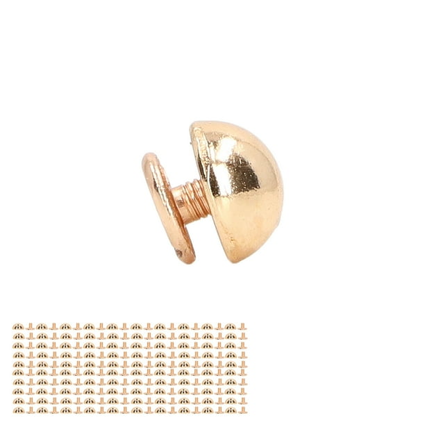 Metal 8mm 100 Juegos Kit De Remaches De Cuero Forma De Seta Redonda Galvanoplastia Remaches Decorativos Tachuelas De Metal Tubulares Para Manualidades DIY
