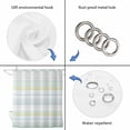 thumbnail image 5 of Aqua Yellow Stripe Waterproof Fabric Shower Curtain,Abstract Art Modern Vertical Striped Waterproof Fabric Shower Curtain for Bathroom Curtains Bathtubs Shower Curtains with 12 Hooks Small 36x72in, 5 of 8