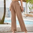 thumbnail image 6 of Chbgutlmr Work Pants for Women Wide Leg Button High Waist Office Business Casual Outfits Trousers Fall, 6 of 7