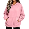 thumbnail image 2 of Women's Long Sleeve Pullover Hoodie with Button Pocket Oversized Loose Fit Going Out Tops, 2 of 8