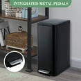 thumbnail image 4 of 13 Gallon/50 L Kitchen Trash Can, Fingerprint-Proof Stainless Steel Garbage Bin with Soft-Close Lid, Narrow Step Waste Bin with Inner Bucket for Dining Room, Bathroom, Black, 4 of 8