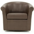 thumbnail image 2 of Pemberly Row Traditional Faux Leather Swivel Club Chair in Dark Brown, 2 of 4