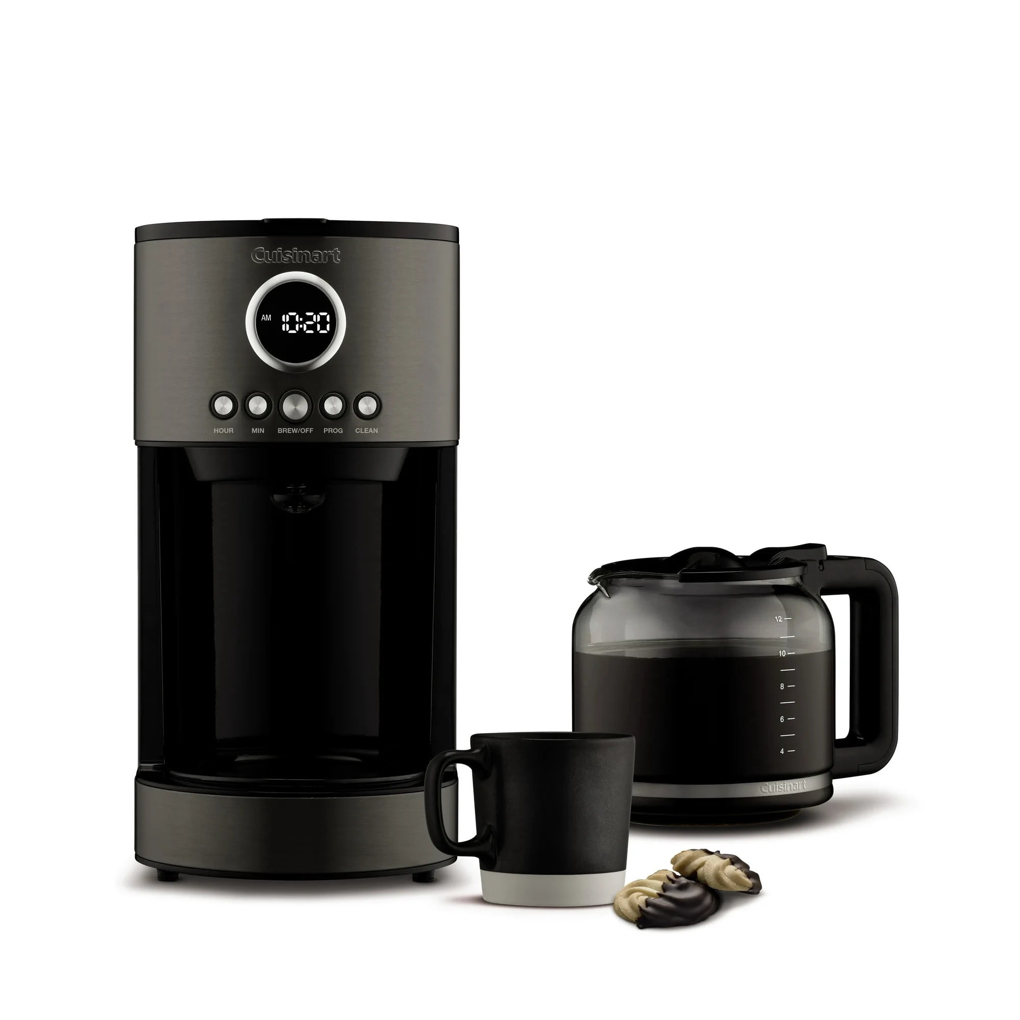 Cuisinart Stainless Steel 12-Cup Coffee Machine, Black DCC-1220BKSWM