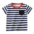 thumbnail image 2 of TOOYOU Boys Summer T-Shirt Toddler Shirt Short Sleeve Cartoon Car Fish Striped Prints Shirt Tops Outwear Size 18-24 Months Black, 2 of 4