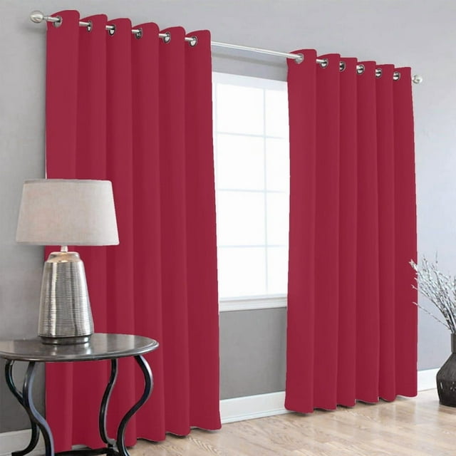 Cortinas Blackout 275cm Ancho X 215cm De Largo En 2 Paneles, 100% Microfibra Poliéster FUCSIA