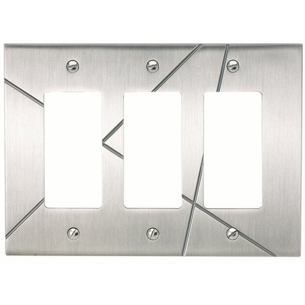 Modernist 3 Rocker Metal Wall Plate Brushed Nickel