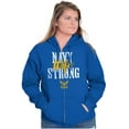 thumbnail image 3 of US Navy Strong Wife Anchor Logo Women Plus Size Zipper Hoodie Brisco Brands 2X, 3 of 5