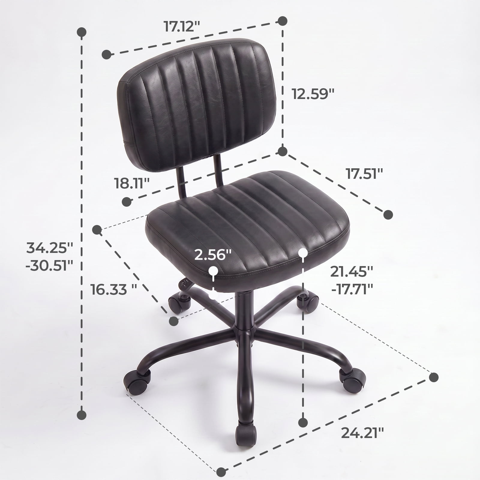 Alvantor Office Chair, Adjustable Height 360° Swivel Rolling Computer Task Chair without Arms, White/Orange/Black