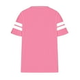 thumbnail image 5 of Goodtrade8 Pink Summer Tops for Women 2025 Short Sleeve Color Block Plus Size V-Neck Casual Womens Shirts Plus Size, 5 of 6