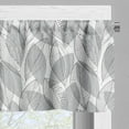 thumbnail image 3 of Ambesonne Muted Colors Valance Pack of 2, Greyscale Leaves Art, 42"X18", Dark Grey and Pale Taupe, 3 of 5