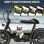Caroma Peak 819W Electric Scooters with Seat,25Miles Range and 20mph Top Speed,16 Fat Tire ,E-scooter for Adluts with Basket,UL2272