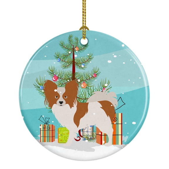 Papillon Christmas Ceramic Ornament