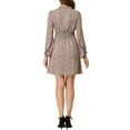 thumbnail image 3 of INSPIRE CHIC Robe Courte à Fleurs pour Femme, Taille Smockée, Manches Bouffantes, Encolure à Nouer, S Rose, 3 of 7