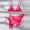 c01Pink, variant on Hduncf 3 Piece Swimsuits for Women Bikini Bathing Suits Cheeky Triangle Spaghetti Straps Top High Cut Thong Trendy Ladies Swimwear Black S