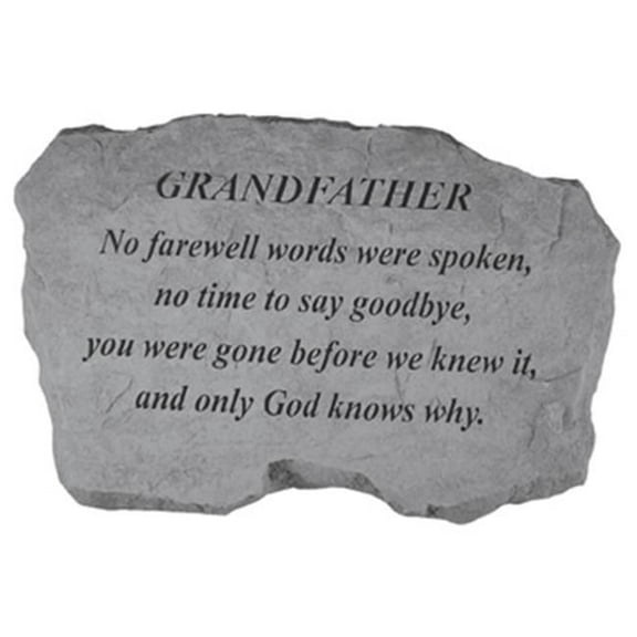 Kay Berry- Inc. 98120 Grandfather-No Farewell Words Were Spoken - Memorial - 16 Inches x 10.5 Inches x 1.5 Inches