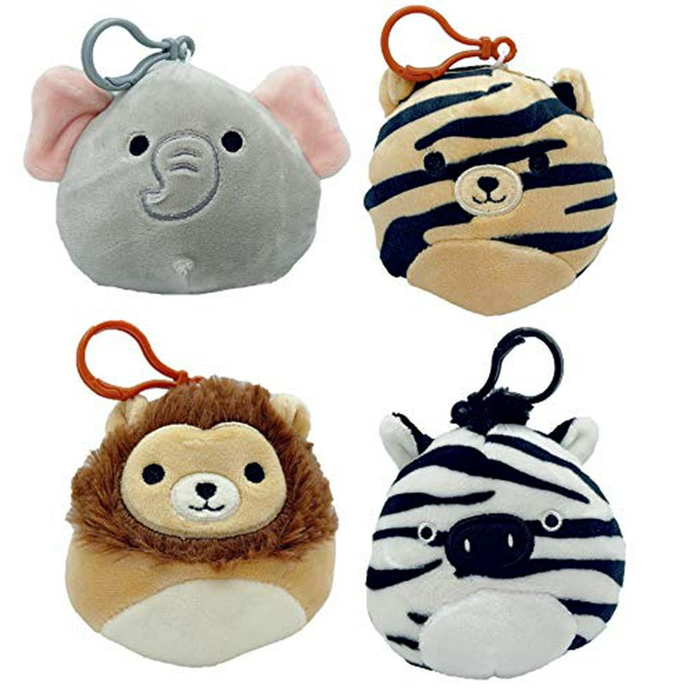 Squishmallow Kellytoy Jungle Animal (Set 4 )Lion Tiger Zebra Elephant 3