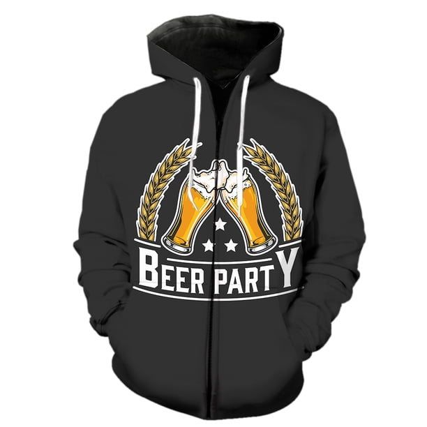 Sudadera con capucha y cremallera para hombre, diseño de festival de cerveza de dibujos animados, camisetas de moda con estampado 3D, manga larga, gran oferta 2024, ropa de calle divertida, Harajuku,