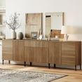 thumbnail image 2 of 94.5" Reeded Accent Cabinet Set with Doors and Drawers, Modern Credenza Storage Cabinet with Adjustable Shelves for Living Room, Kitchen, Dining Room, Hallway, 2 of 8
