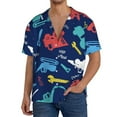 thumbnail image 3 of Disketp Men's Hawaiian Colorful Excavator Print Shirts Button Down Holiday Beach Shirts-3X-Large, 3 of 7
