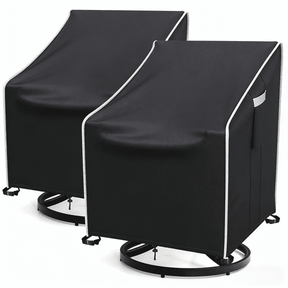 Patio Swivel Chair Covers 2 Pack, Waterproof & Heavy Duty Chair Covers for Outdoor Furniture, 30"Wx34"Dx38.5"H,Black