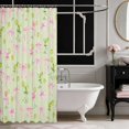 thumbnail image 3 of Erosebridal Pink Martini Glass Bow Shower Curtain 72Wx84L for Girls, Girly Cocktail Olive Cherry Waterproof Bathroom Shower Curtain, 3 of 5
