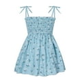 thumbnail image 2 of KkSLirnhs 9-12 Months Girls Dresses 10-12 Girls Dresses Size 6 Summer Toddler Baby Girls Sleeveless Sling Dress Graphic Print Children's Clothing Spring 2025 Blue, 2 of 9
