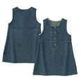 thumbnail image 2 of FLMEI Little Girls Summer Denim Dress for Kids Toddler Solid Colours Tank Dress for Girls Sleeveless Casual Sundress Adjustable Straps Jeans Tank Skirt Size 1-8T, 2 of 9