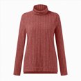 thumbnail image 4 of kaprioy Women's Mock Turtleneck Long Sleeve Shirts Fall Ribbed Tops Fleece Basic Layering Soft Thermal Undershirts Tee Long Sleeve Shirts For Women Casual Fit Fall Lightweight Sweaters, 4 of 4