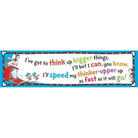 CAT IN THE HAT THINK UP BIGGER THINGS BANNER 45X12
