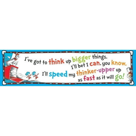 UPC 073168575376 product image for CAT IN THE HAT THINK UP BIGGER THINGS BANNER 45X12 | upcitemdb.com