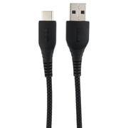 onn 3' Braided USB-C to USB Cable, Black