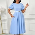 thumbnail image 6 of Women Plus Size Summer Boho Dress Casual A-Line Flowy Wedding Guest Midi Dresses, 6 of 8