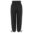 thumbnail image 6 of CIENVNSTG Women's Elastic High Waisted Cotton Linen Pants Solid Straight Leg Design Lightweight Breathable Summer Beach Style Trendy Radish Pants with Pockets for Daily Outfits Black 3XL, 6 of 7