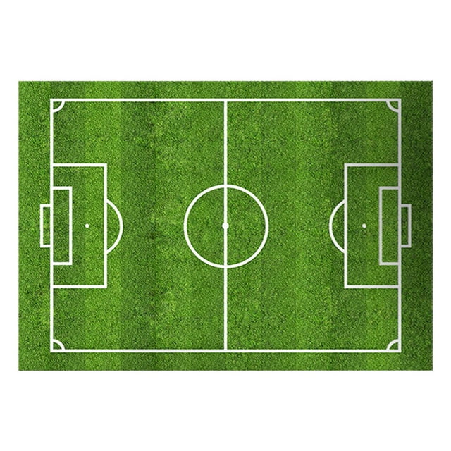 Football Carpet Interesting Sports Scene Design Anti-slip Printing Machine Washable Noise Reduction Playing Football Rectangle Artificial Turf Soccer Field Thickened Rug for Living Room