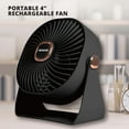thumbnail image 2 of Aiwa 4" Desk Fan, USB-C Rechargeable Mini Fan with 3 Speeds and 270-Degree Rotation, Black, 2 of 6