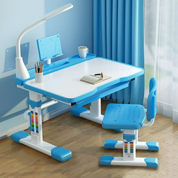 Bureau Enfant Garcon Fille en Bambou, Ensemble Bureau et Chaise Réglable,  Bureau pour Enfants avec Support de Livre, Table Enfant avec Chaise pour  l'étude et au Travail, Couleur du Bois : 