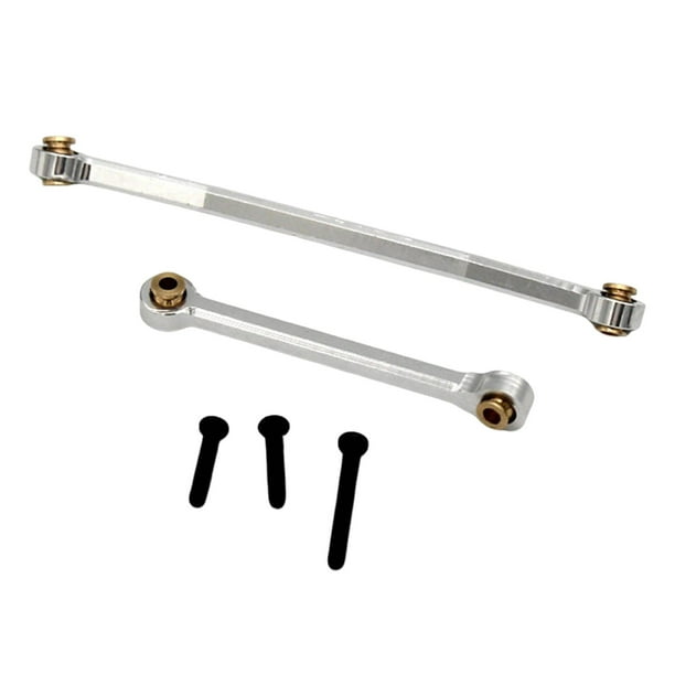 Enlaces de amarre de barra de dirección RC, piezas de coche RC Crawler, enlace de alto apriete, para 1/24 Plata