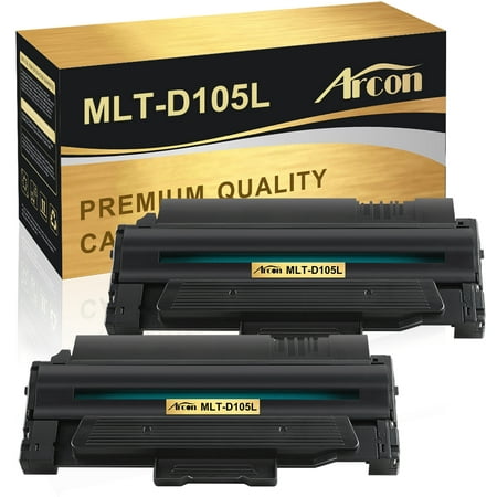 Arcon 2-Pack Compatible Toner Printer Ink for Samsung MLT-D105L ML-1910 2525 2545 2525W 2526 2580N 2581N 2540R (Black) Arcon Compatible Toner Cartridges offer great printing quality and reliable performance for professional printing. It keeps low printing cost while maintaining high productivity. Also they are resilient and designed to last for an extended period of time  even after frequent and extensive printing workload. Brand: Arcon Compatible Toner Cartridge Printer Ink for: Samsung MLT-D105L Compatible Toner Cartridge Printer Ink for Printer: Samsung ML-1910 1911 1915 2525 2545 2525W 2526 2580N 2581N 2540R  SCX-4600 4601 4623F 4623FW  SF-650 650P 651P Pack of Items: 2-Pack Ink Color: Black Cartridge Approx.Weight (Per Pack): 2.03 Pounds Cartridge Dimensions (Per Pack): 12.61 x 13.99 x 13.59 Inches Package Including: 2-Pack Toner Cartridge