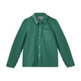thumbnail image 4 of Dress Shirt for Girls, Crisp Collared Shirt for a Polished Look, Essential for School Dress Codes, Piano Recitals, and Family Photo Sessions,Dark Green,150, 4 of 4