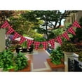thumbnail image 4 of 1pc 280x170cm Triangle Bunting Banner Plaid Decorative Pennant Burgee Pull Flag Party Supplies (Red Black), 4 of 8