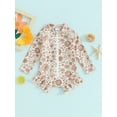 thumbnail image 3 of Toddler Girls Rash Guard Swimsuit Rompers 6M 9M 12M 18M 24M 3Y Cute Long Sleeve Floral Print Ruffles Zipper Baby Bathing Suit, 3 of 10