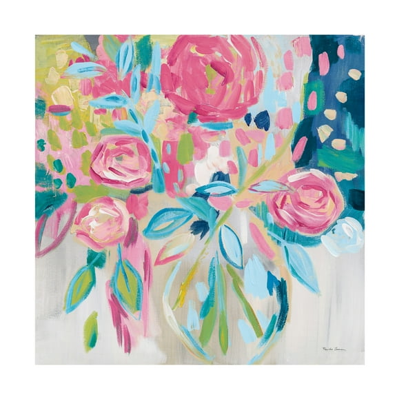 Trademark Fine Art Farida Zaman Summer Pink Floral Canvas Wall Art - 24x24