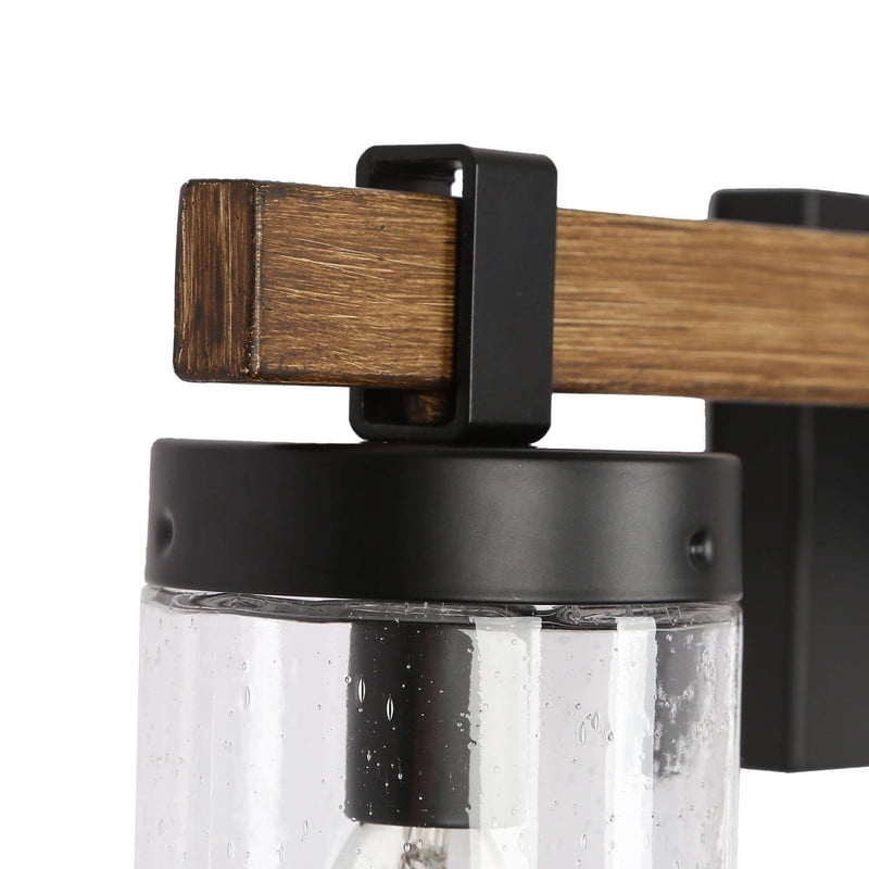 LNC 4-Light Modern Farmhouse Black Farmhouse Vanity Light, with Cylinder Glass Shade